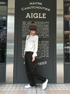 「AIGLE（エーグル）のアイテム（帽子）」を使った、kazuさん（レディース・158cm）の夏コーディネート