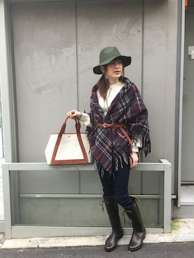 「AIGLE（エーグル）のアイテム（帽子）」を使った、kazuさん（レディース・158cm）の秋コーディネート