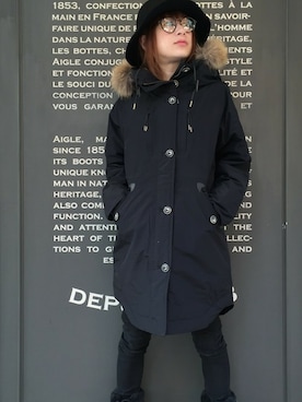 「AIGLE（エーグル）のアイテム（ダウンジャケット/コート）」を使った、kazuさん（レディース・158cm）の秋コーディネート