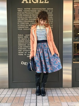 「AIGLE（エーグル）のアイテム（帽子）」を使った、kazuさん（レディース・158cm）の春コーディネート
