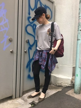 「AIGLE（エーグル）のアイテム」を使った、kazuさん（レディース・158cm）の夏コーディネート