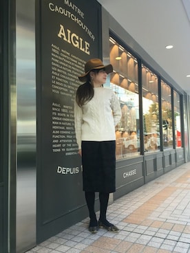 「AIGLE（エーグル）のアイテム（帽子）」を使った、kazuさん（レディース・158cm）の秋コーディネート