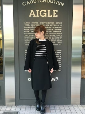 「AIGLE（エーグル）のアイテム（その他アウター）」を使った、kazuさん（レディース・158cm）の秋コーディネート