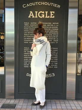 「AIGLE（エーグル）のアイテム（ワンピース/ドレス）」を使った、kazuさん（レディース・158cm）の秋コーディネート