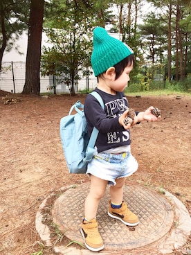 「カンケンBAG」｜ゆずさん（キッズ・80cm）の秋コーディネート