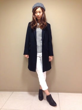 「qualite（カリテ）のアイテム（チェスターコート）」を使った、kobamiさん（レディース・163cm）の秋コーディネート