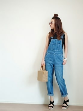 「7月WEAR夏のサンダル祭り」｜「アイテム（オールインワン・サロペット）」を使った、nonさん（レディース・159cm）の夏コーディネート