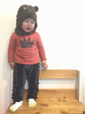 「sense of wonder（センスオブワンダー）のアイテム（帽子）」を使った、AOBUさん（キッズ・80cm）の冬コーディネート