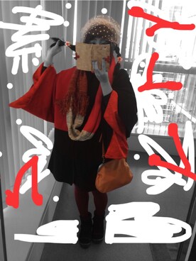 「CONNECTERS（コネクターズ）のアイテム（その他アウター）」を使った、紅白少女さん（レディース・153cm）の冬コーディネート
