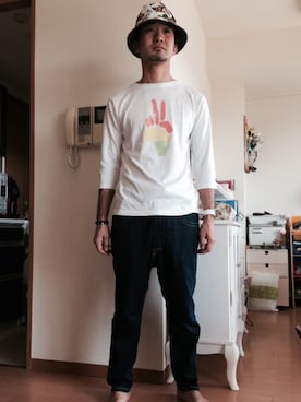 「OmniPeace（オムニピース）のアイテム（トップス）」を使った、MASARU TAKAGIさん（メンズ・172cm）の春コーディネート