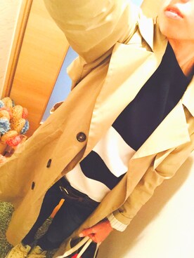 「Ungrid（アングリッド）のインディゴフレイドヘムストスリ（デニムパンツ）」を使った、なんにゃん(*☻-☻*)さん（レディース・154cm）の春コーディネート