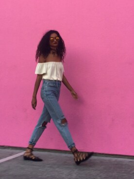 「ZeroUV（-）のアイテム」を使った、Suzyさん（レディース・168cm）の夏コーディネート