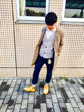 「imp.（インプ）のアイテム」を使った、わさびーふさん（メンズ・169cm）の冬コーディネート