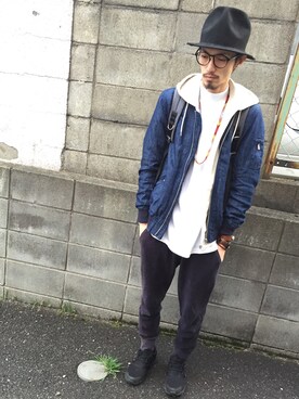 「MR.GENTLEMAN（ミスタージェントルマン）のアイテム（アクセサリー）」を使った、441kazu10@DEJAVU＋さん（メンズ・178cm）の春コーディネート