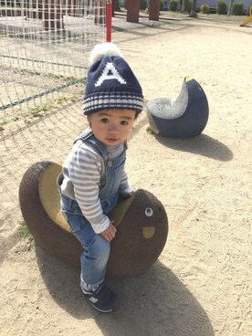 まめこ◡̈⃝̈⃝さん（キッズ・90cm）の秋コーディネート