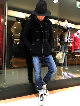 「AKM（エイケイエム）のアイテム（ダウンジャケット/コート）」を使った、Shuto Shimanakaさん（メンズ・181cm）の秋コーディネート