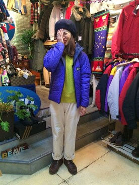 「WILD THINGS（ワイルドシングス）のアイテム（ダウンジャケット/コート）」を使った、YOSHIHARUさん（レディース・168cm）の冬コーディネート