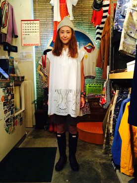 「グラミチ」｜「アイテム（シャツワンピース）」を使った、YOSHIHARUさん（レディース・168cm）の夏コーディネート