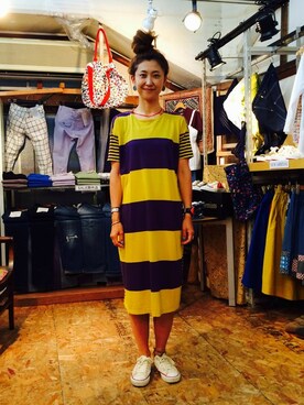 「ボヘミアンズ」｜「アイテム（ワンピース）」を使った、YOSHIHARUさん（レディース・168cm）の夏コーディネート