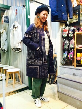 「ボヘミアンズ」｜「アイテム（その他アウター）」を使った、YOSHIHARUさん（レディース・168cm）の秋コーディネート