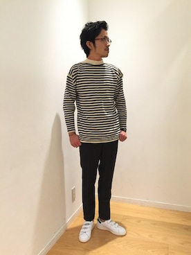 「PT01（ピーティーゼロウーノ）のアイテム」を使った、ツルタさん（メンズ・175cm）の秋コーディネート