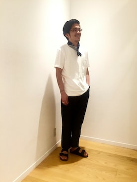 「新作」｜「アイテム（財布/小物）」を使った、ツルタさん（メンズ・175cm）の夏コーディネート