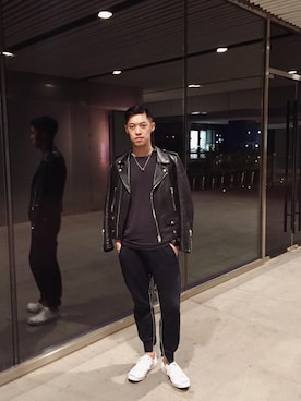 「5cm（ファイブシーエム）のアイテム（パンツ）」を使った、超级费雷迪さん（メンズ・179cm）の春コーディネート