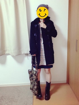 「ロング丈ダッフル」｜「アイテム（ブーツ）」を使った、ぴったんさん（レディース・160cm）の冬コーディネート