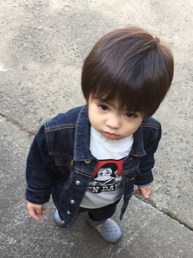 「BEN DAVIS（ベンデイビス）のアイテム（Tシャツ/カットソー）」を使った、jojoさん（キッズ・90cm）の秋コーディネート