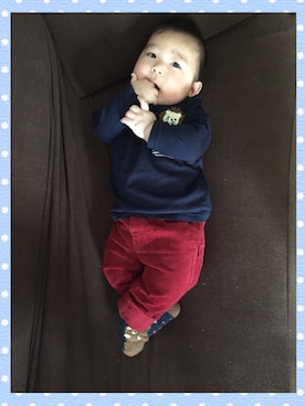 「COMME CA COLLECTION（コムサ・コレクション）のアイテム」を使った、たっくん🐻さん（キッズ・70cm）の秋コーディネート