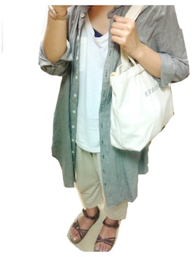 「アイテム（シャツワンピース）」を使った、remioさん（レディース・163cm・20代）の夏コーディネート