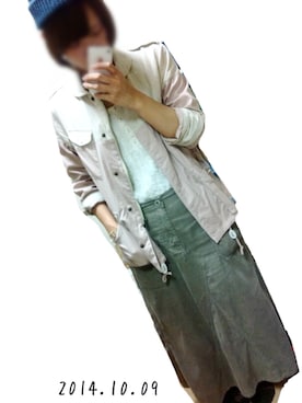 「POU DOU DOU（プードゥドゥ）のアイテム（ミリタリージャケット）」を使った、remioさん（レディース・163cm）の秋コーディネート