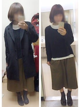 「POU DOU DOU（プードゥドゥ）のモヘアタッチAラインプルオーバー（ニット/セーター）」を使った、remioさん（レディース・163cm）の冬コーディネート