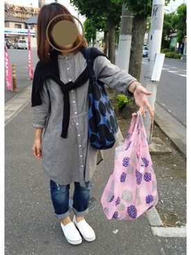 「アイテム（シャツワンピース）」を使った、remioさん（レディース・163cm・20代）の夏コーディネート