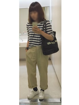 「COMME CA DU MODE（コムサデモード）のアイテム（トートバッグ）」を使った、remioさん（レディース・163cm）の夏コーディネート