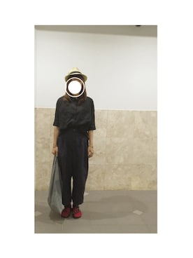 「B.L.U.E（ビーエルユーイー）のアイテム（トップス）」を使った、remioさん（レディース・163cm）の夏コーディネート