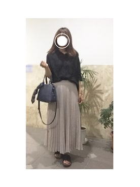 「B.L.U.E（ビーエルユーイー）のアイテム（トップス）」を使った、remioさん（レディース・163cm）の秋コーディネート
