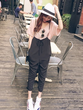 「summer」｜「アイテム（オールインワン・サロペット）」を使った、SASAさん（レディース・160cm）の夏コーディネート