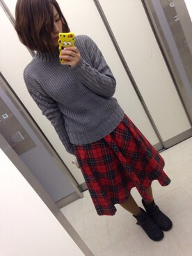 「定番」｜「アイテム（ブーツ）」を使った、m o e○▲□さん（レディース・161cm）の冬コーディネート
