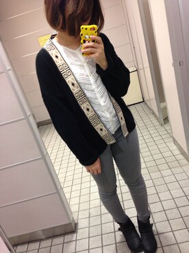 「ローリーズファーム(LOWRYS FARM)」｜「アイテム（ピーコート）」を使った、m o e○▲□さん（レディース・161cm）の冬コーディネート