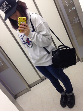 「つかれた」｜m o e○▲□さん（レディース・161cm）の冬コーディネート