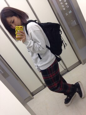 「snidel」｜「アイテム（スウェット）」を使った、m o e○▲□さん（レディース・161cm）の春コーディネート