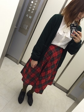 「MURUA（ムルーア）のアイテム（ステンカラーコート）」を使った、m o e○▲□さん（レディース・161cm）の秋コーディネート