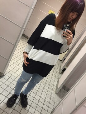 「熱」｜m o e○▲□さん（レディース・161cm）の冬コーディネート