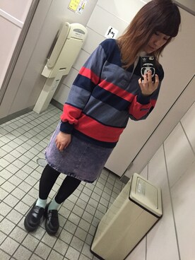 「ラガーシャツ」｜「アイテム（その他シューズ）」を使った、m o e○▲□さん（レディース・161cm）の春コーディネート