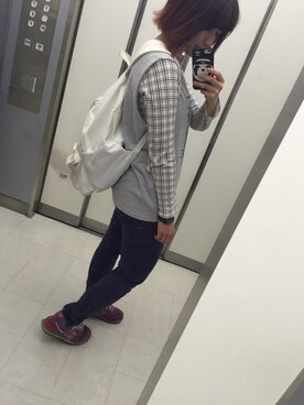 「NEWBALANCE」｜「アイテム（その他）」を使った、m o e○▲□さん（レディース・161cm）の春コーディネート