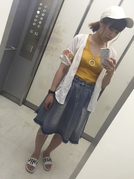 「リブ　」｜「アイテム（腕時計）」を使った、m o e○▲□さん（レディース・161cm）の夏コーディネート