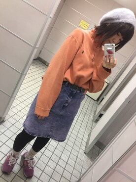 「シャギー」｜「アイテム（スウェット）」を使った、m o e○▲□さん（レディース・161cm）の冬コーディネート