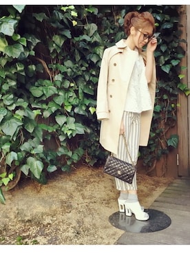 「MERCURYDUO（マーキュリーデュオ）のアイテム（ブーティ）」を使った、山田ゆかさん（レディース・160cm）の春コーディネート