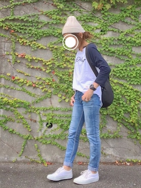 「Dieu（ディユウ）のアイテム（帽子）」を使った、chanpekoさん（レディース・153cm）の秋コーディネート